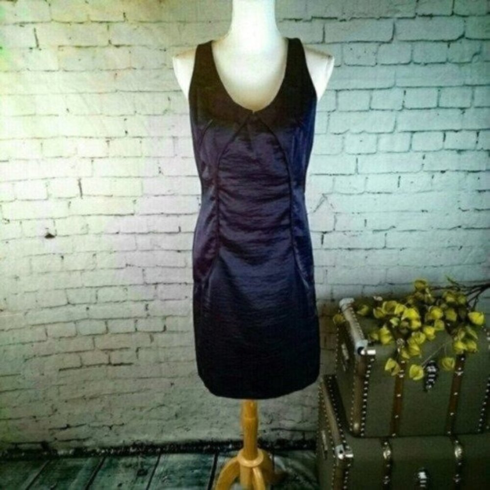 Richard Chai Racerback Satin Sheath Dress Navy Size 11